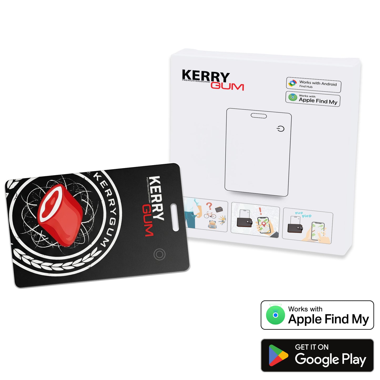 DualTag "card" Bluetooth Tracker – Wallet Finder Karte für Apple & Android (Werbeartikel mit Logo)